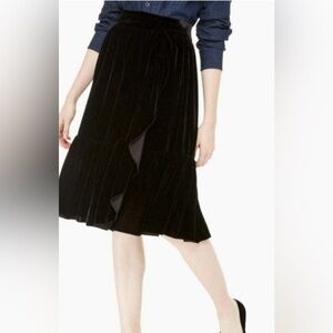 Women’s size 0 Kate Spade Skirt The Rules Velvet Ruffles Midi Skirt